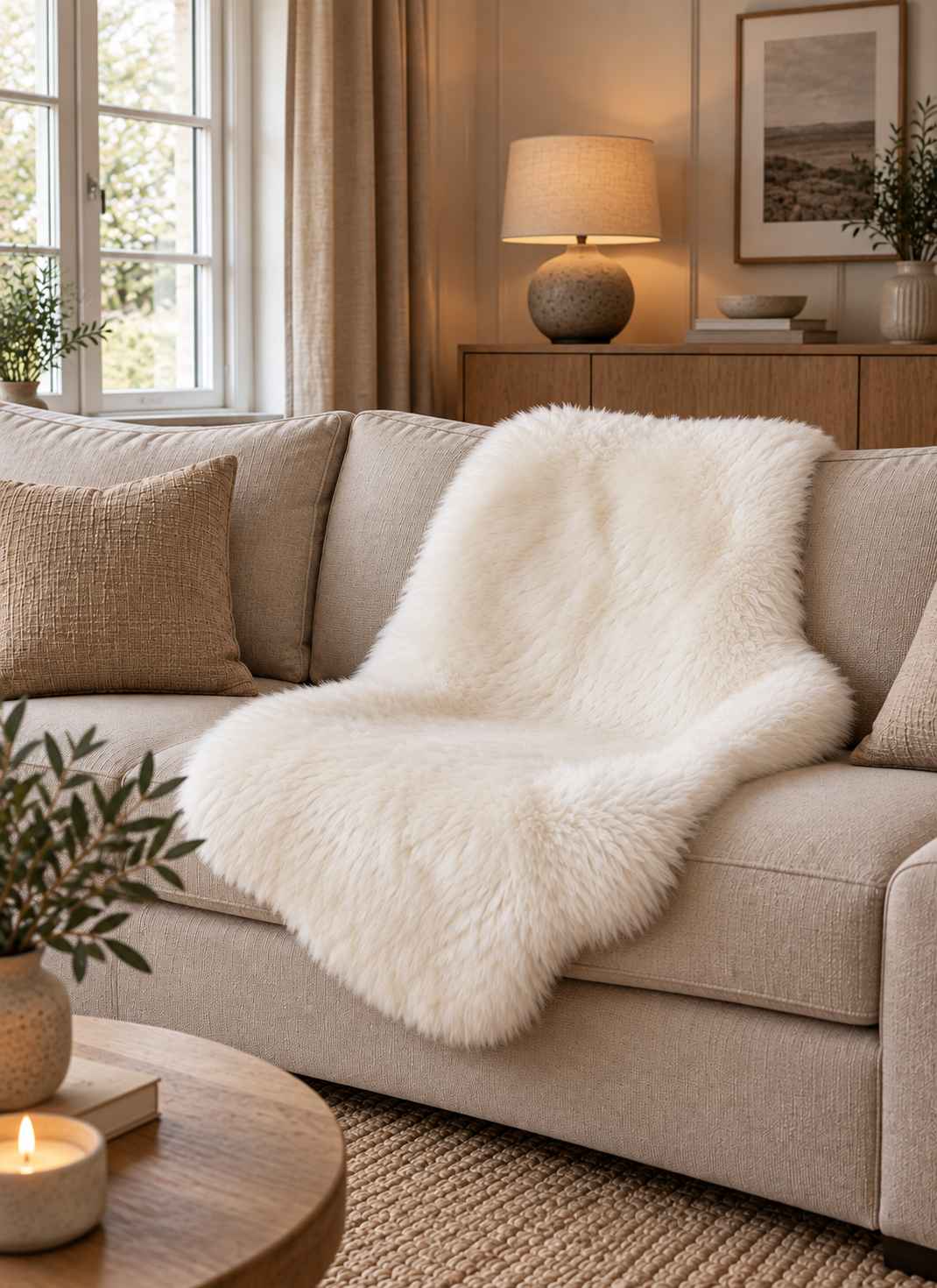 Peau d’agneau White/creme – Peau naturelle douce