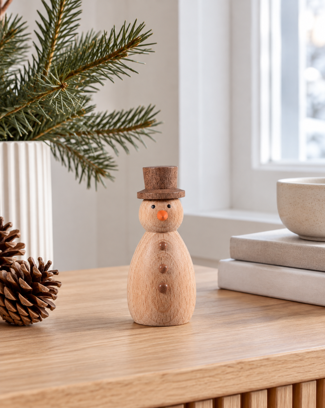 Bonhomme de neige - wood – figurine décorative
