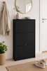 Armoire à chaussures avec 3 portes abattantes et 2 étagères - Black