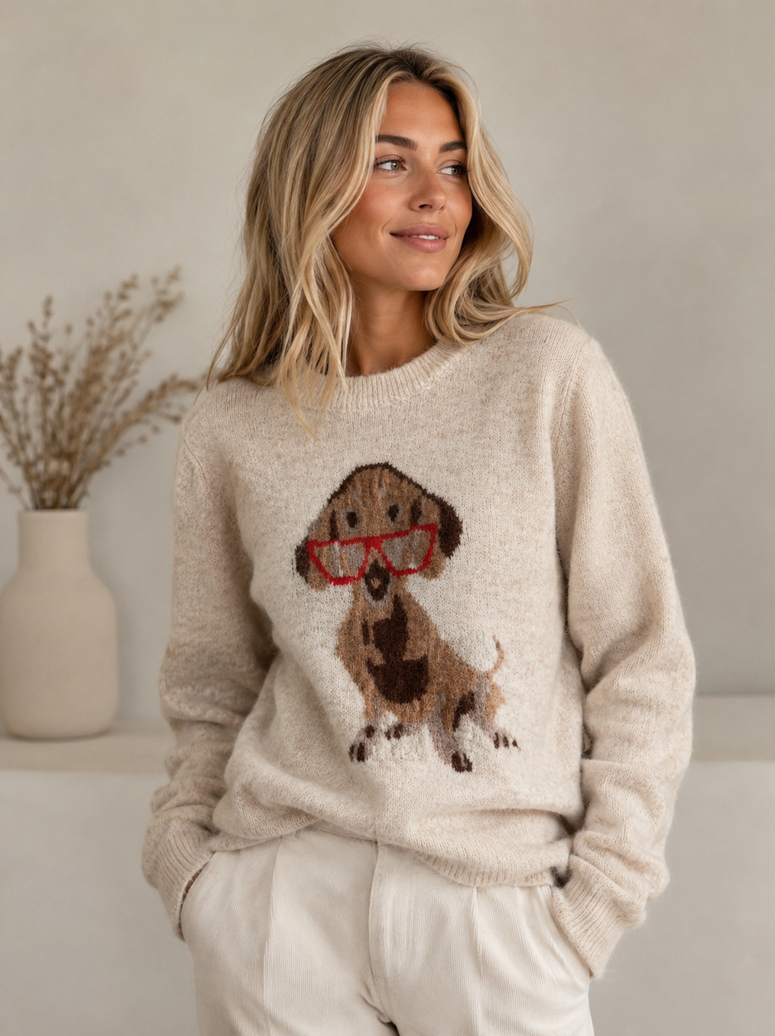 Pull en maille Coraline beige