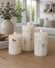Bougies LED bloc FLOWER – Lot de 3 avec télécommande
