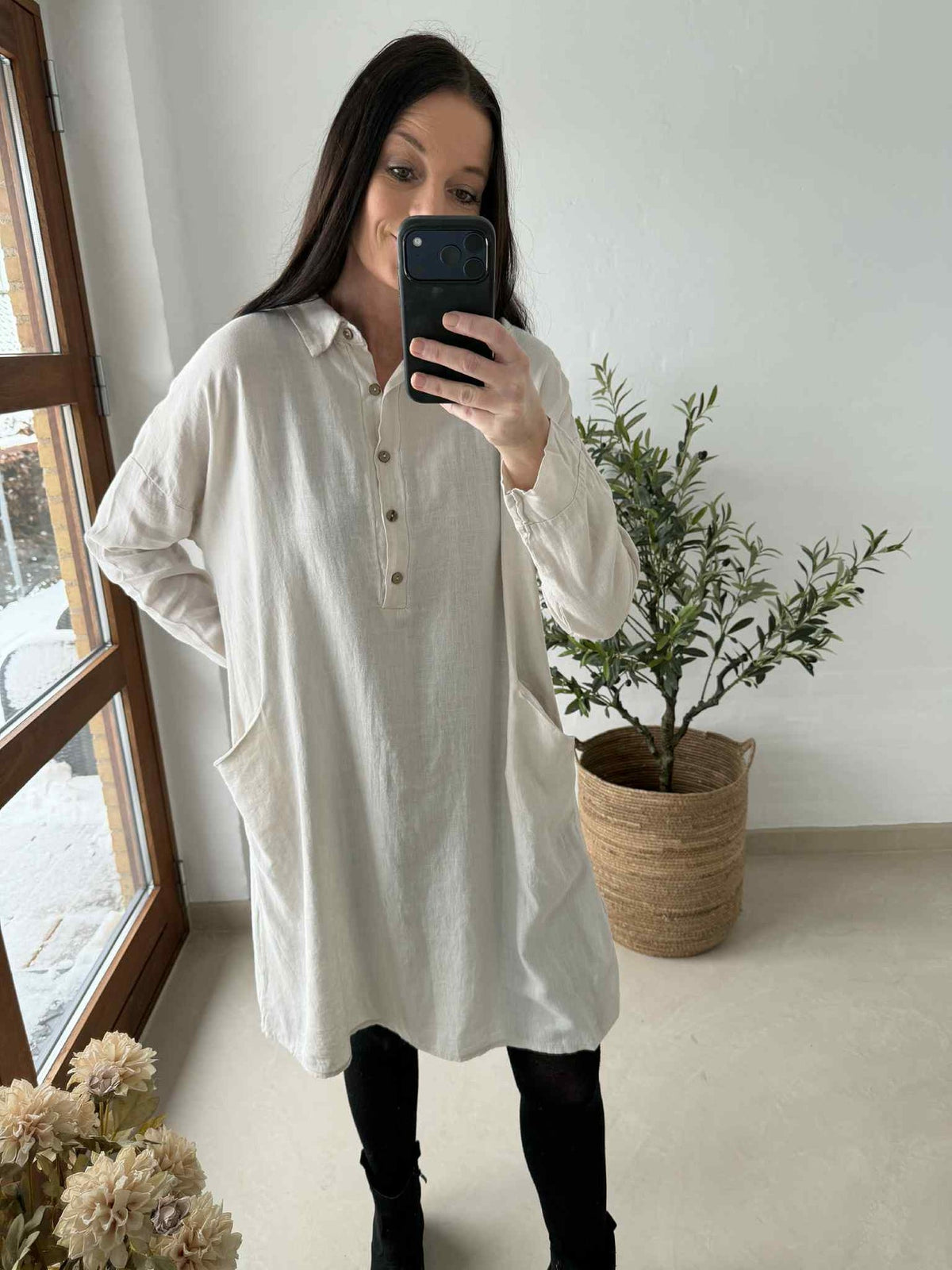 Robe avec poches - Lin / viscose