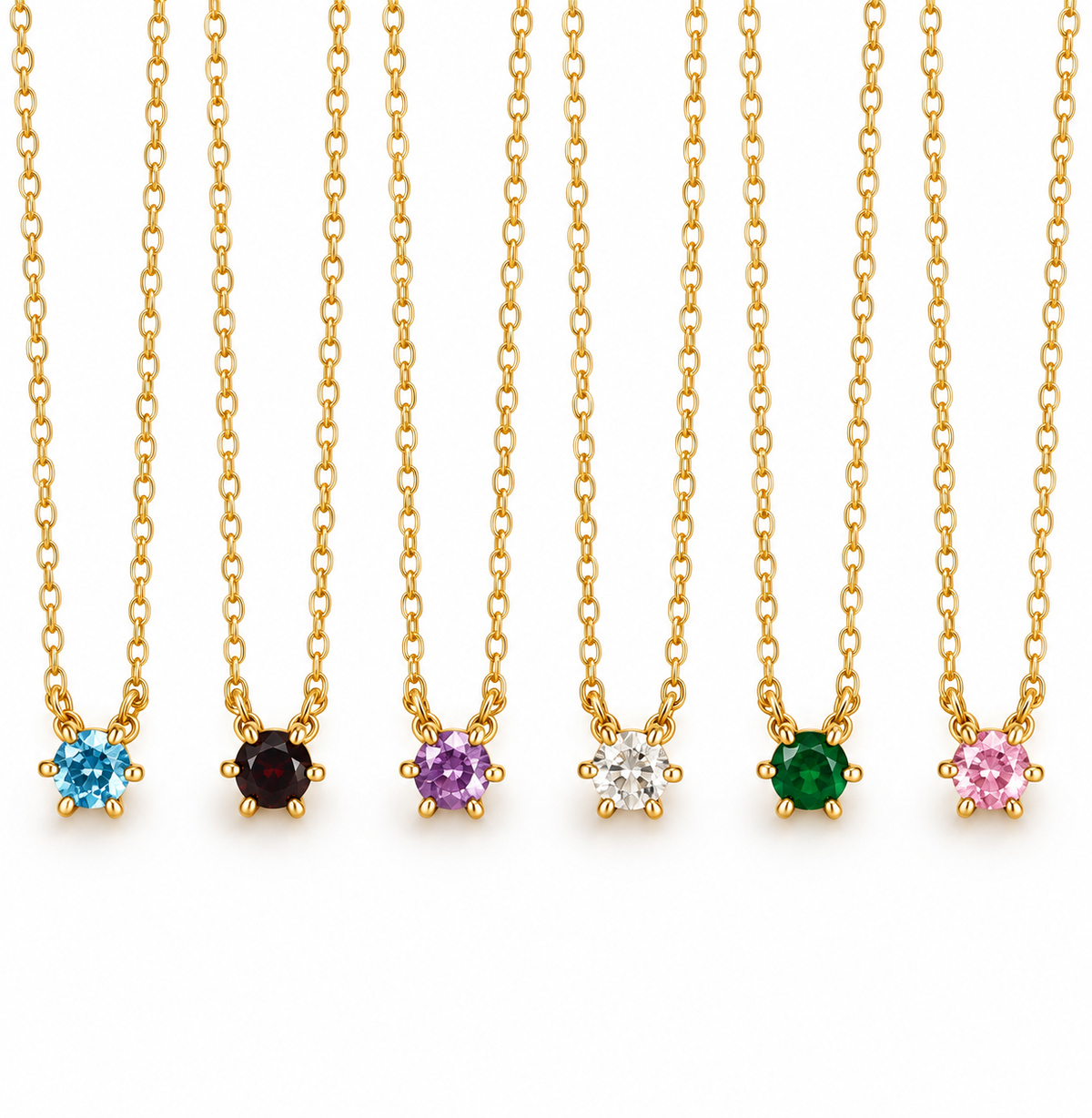 Collier Gia - Argent sterling plaqué or avec zircon
