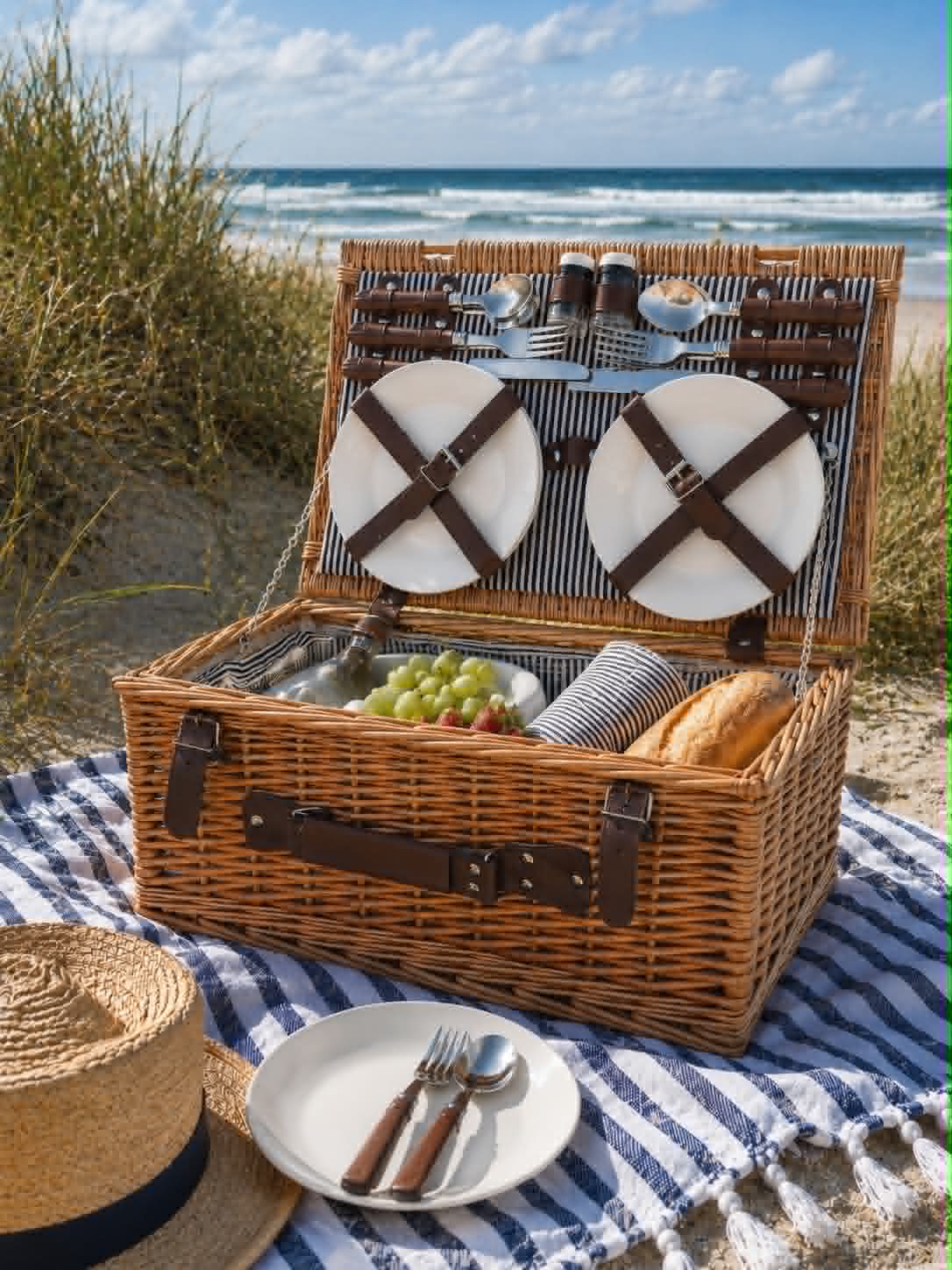 Panier pique-nique avec contenu pour 4 personnes - DELUXE