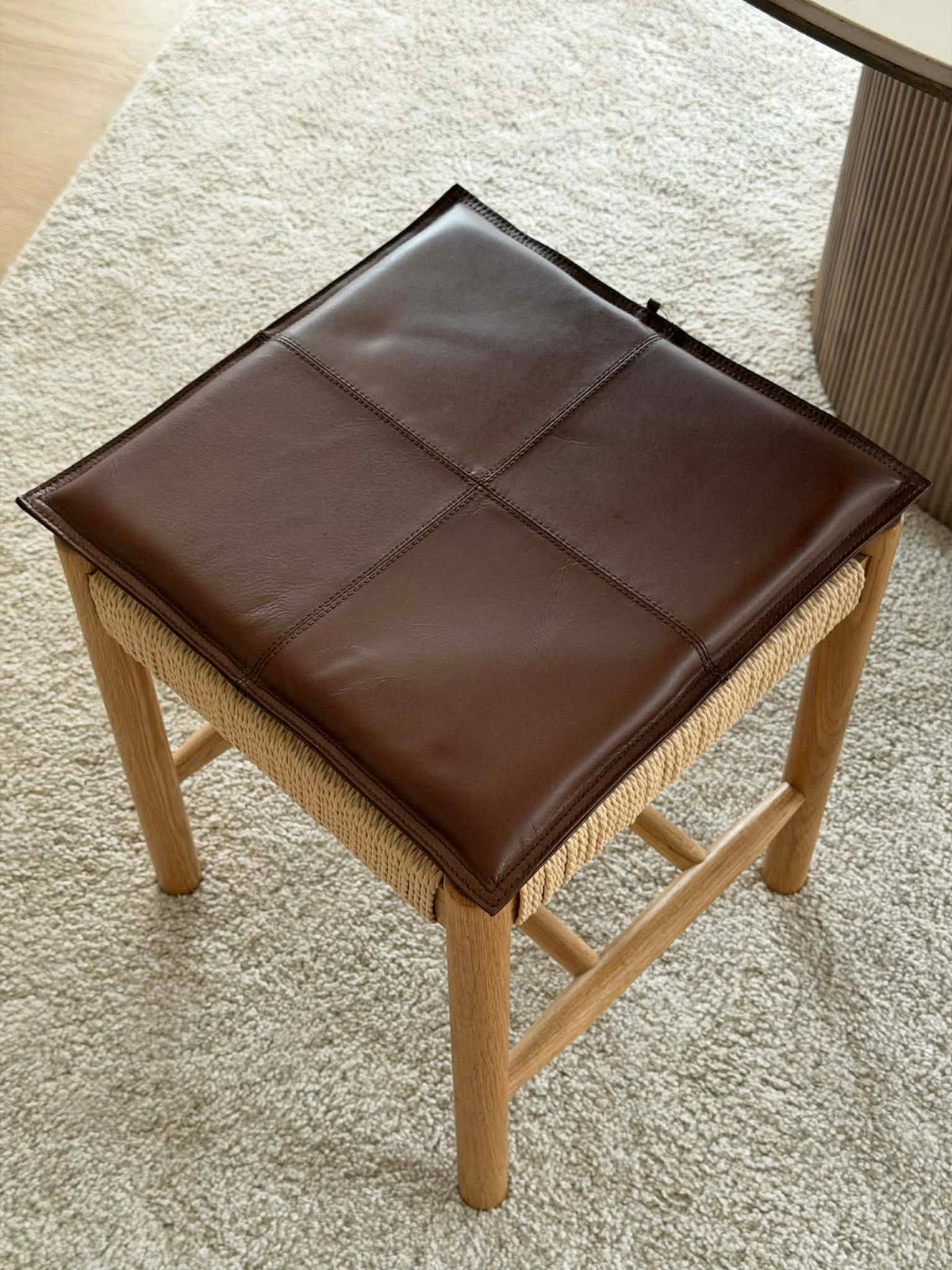 Coussin en cuir - Noyer 38x38 cm
