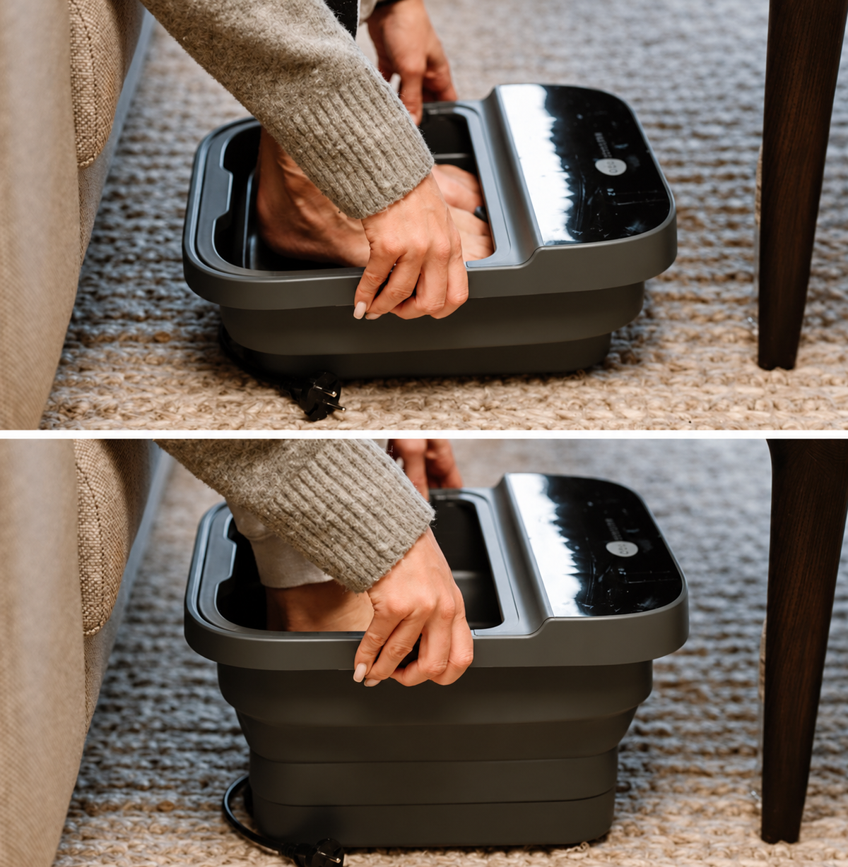 Spa pour les pieds pliable – bain de pieds électrique