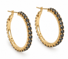 Boucles d’oreilles Smilla Hoops plaquées or 18 carats - Gris foncé
