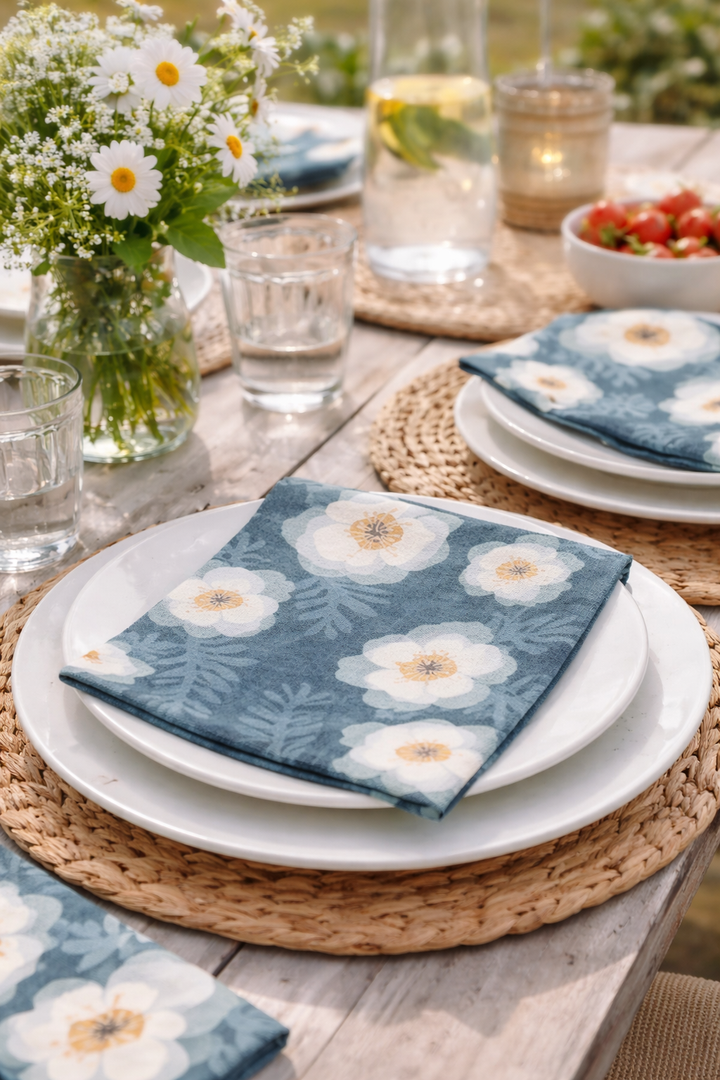 Serviettes blue flower - 20 pcs
