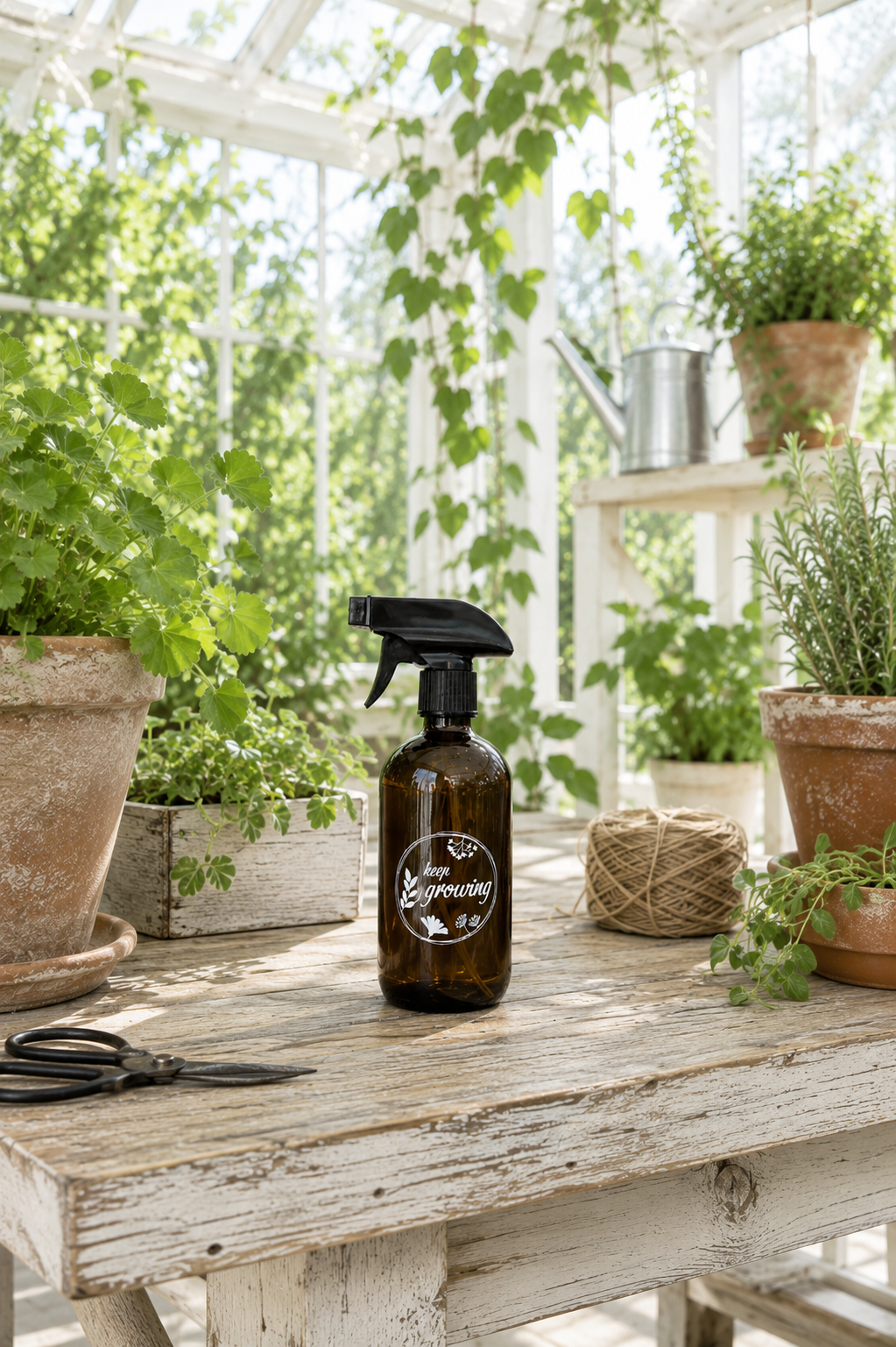 Pulvérisateur à fleurs en verre brun 500 ml