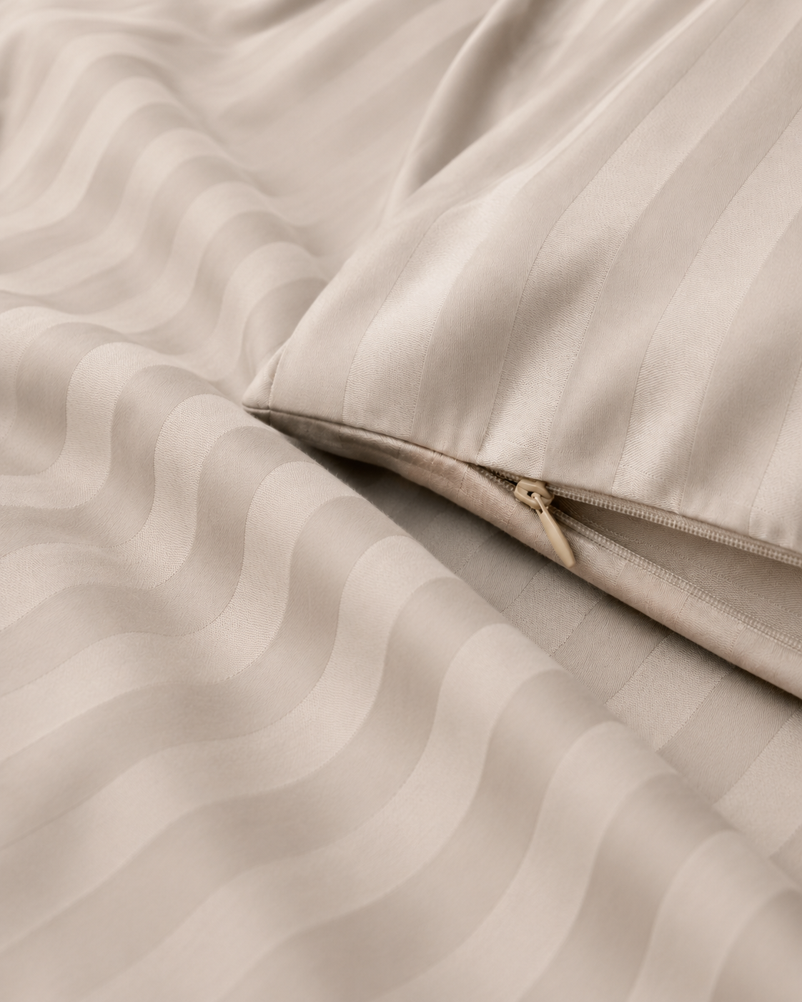 Parure de lit en satin de bambou, gris château 140x200