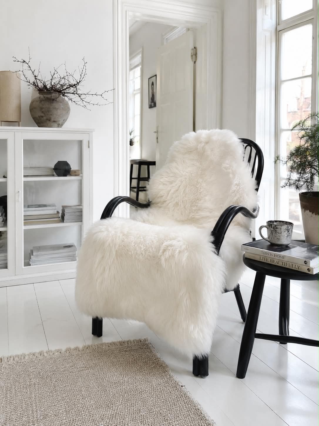 Peau de mouton - Blanche 140 cm