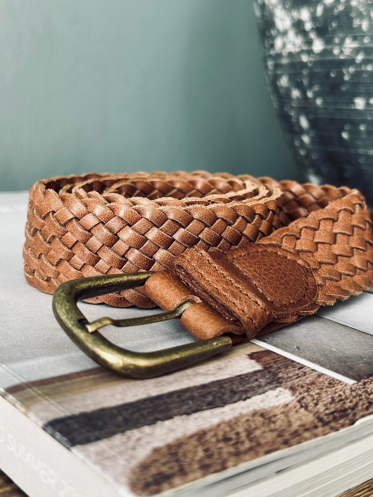 Ceinture Harper walnut tressée