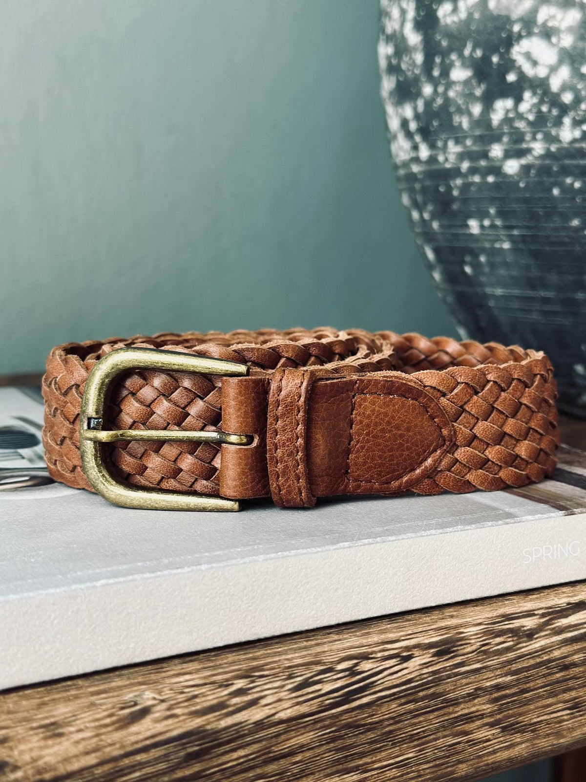 Ceinture Harper walnut tressée