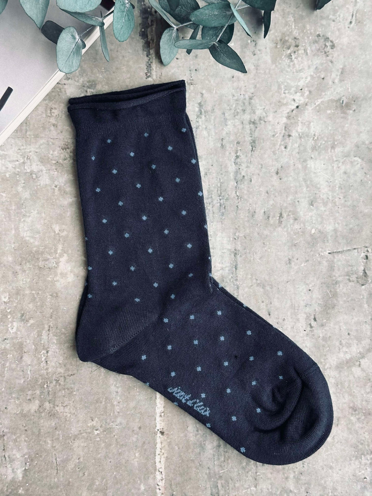 Chaussettes en bambou - Navy Dot