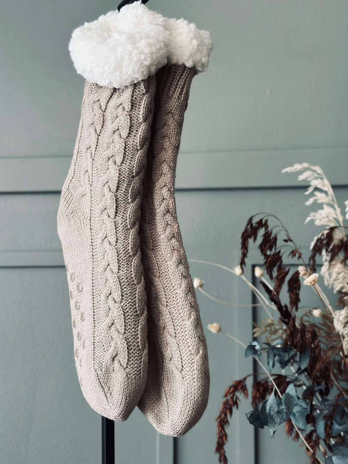 Chaussettes polaire beige