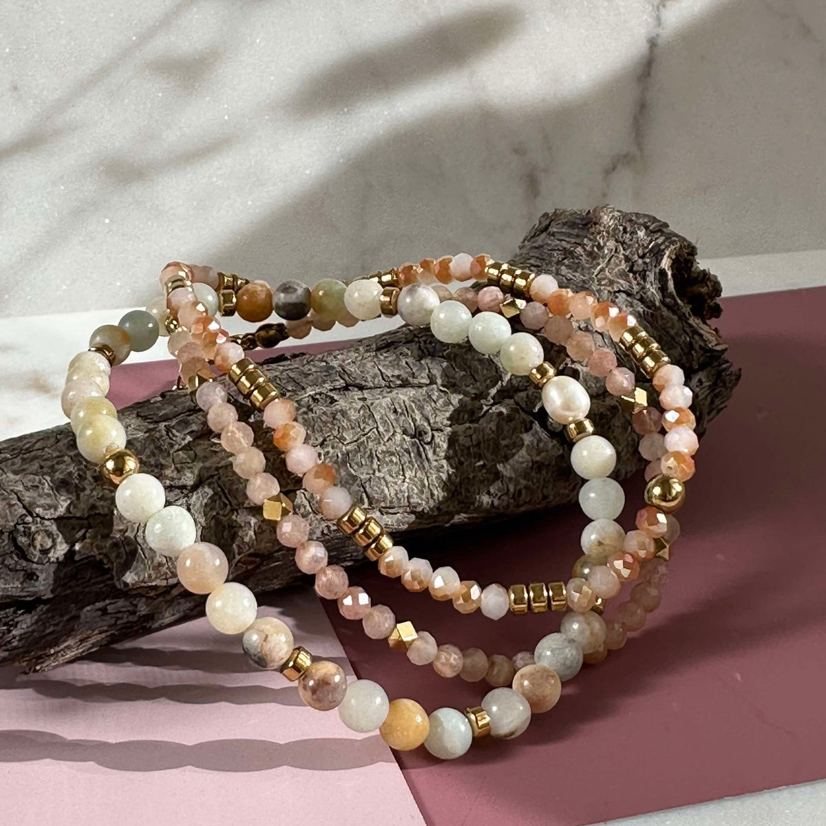 Bracelets Nature / Doré - Lot de 3 bracelets