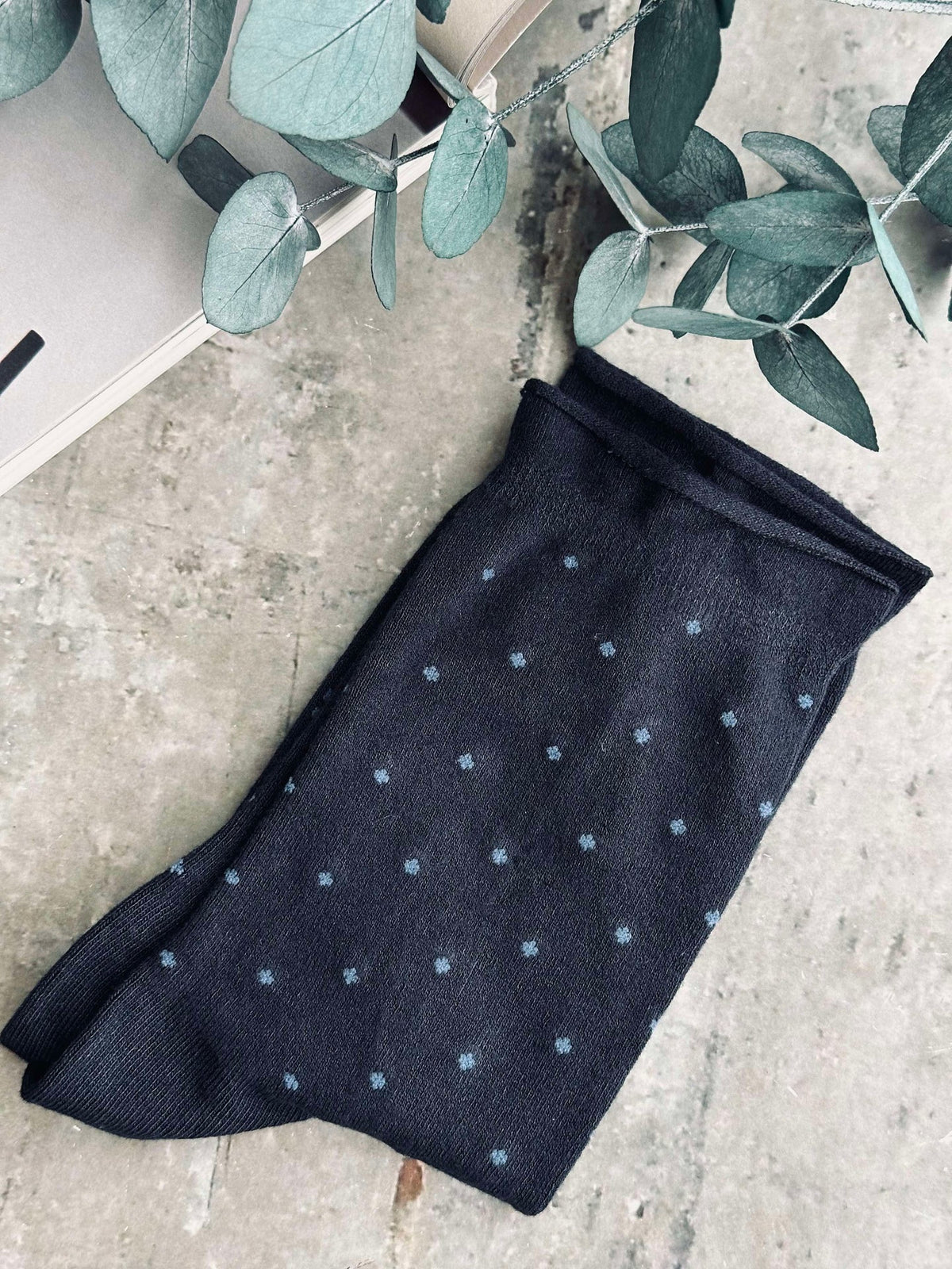 Chaussettes en bambou - Navy Dot