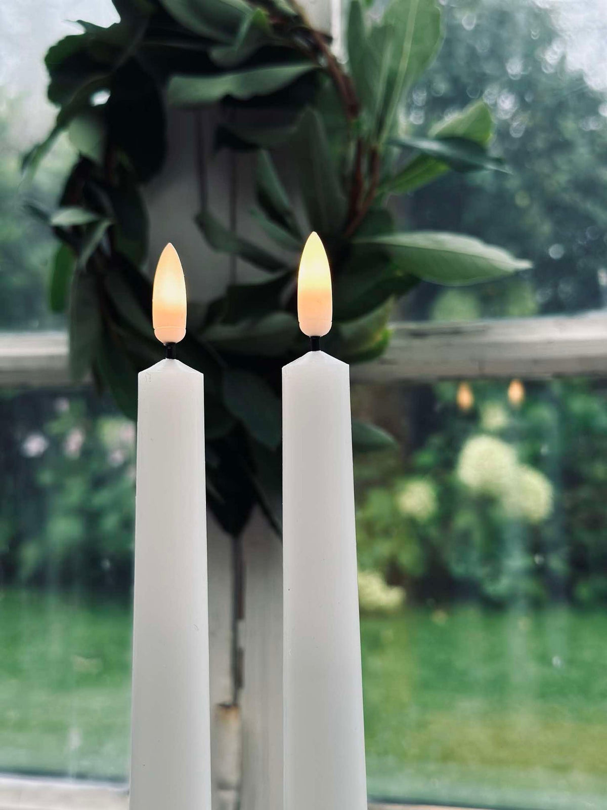 Cierges décoratifs / Lot de 2 pièces et télécommande – Blanc 24 cm