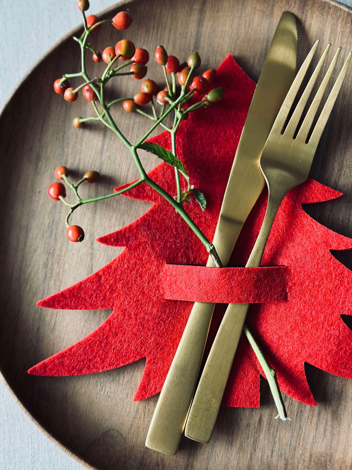Sapin de Noël pour dressage de table - Rouge 4 pcs
