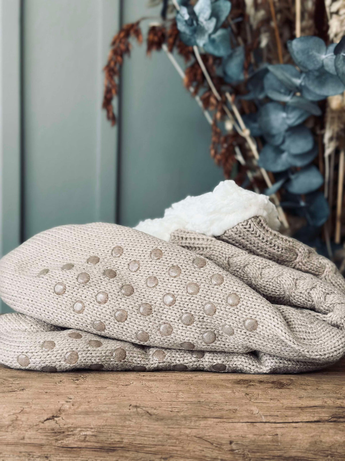 Chaussettes polaire beige