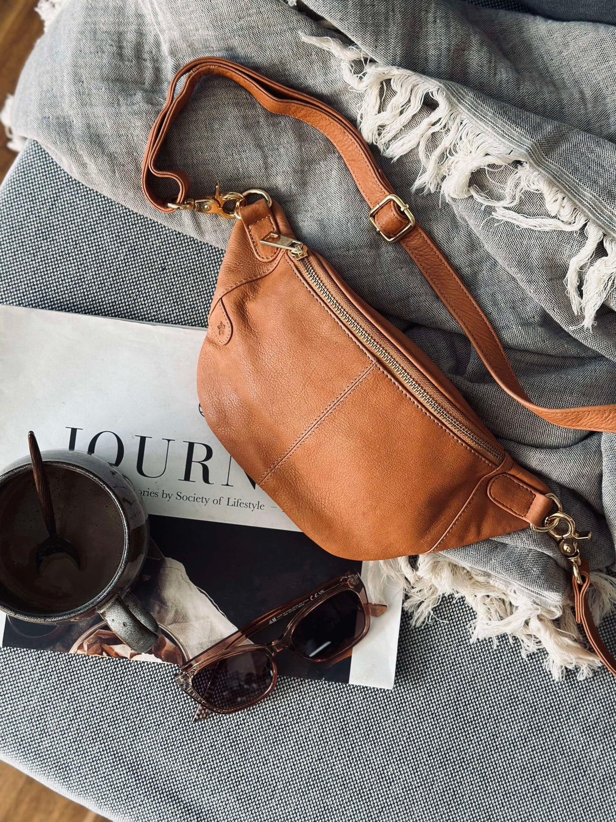 Bumbag Molly - Cognac / gold