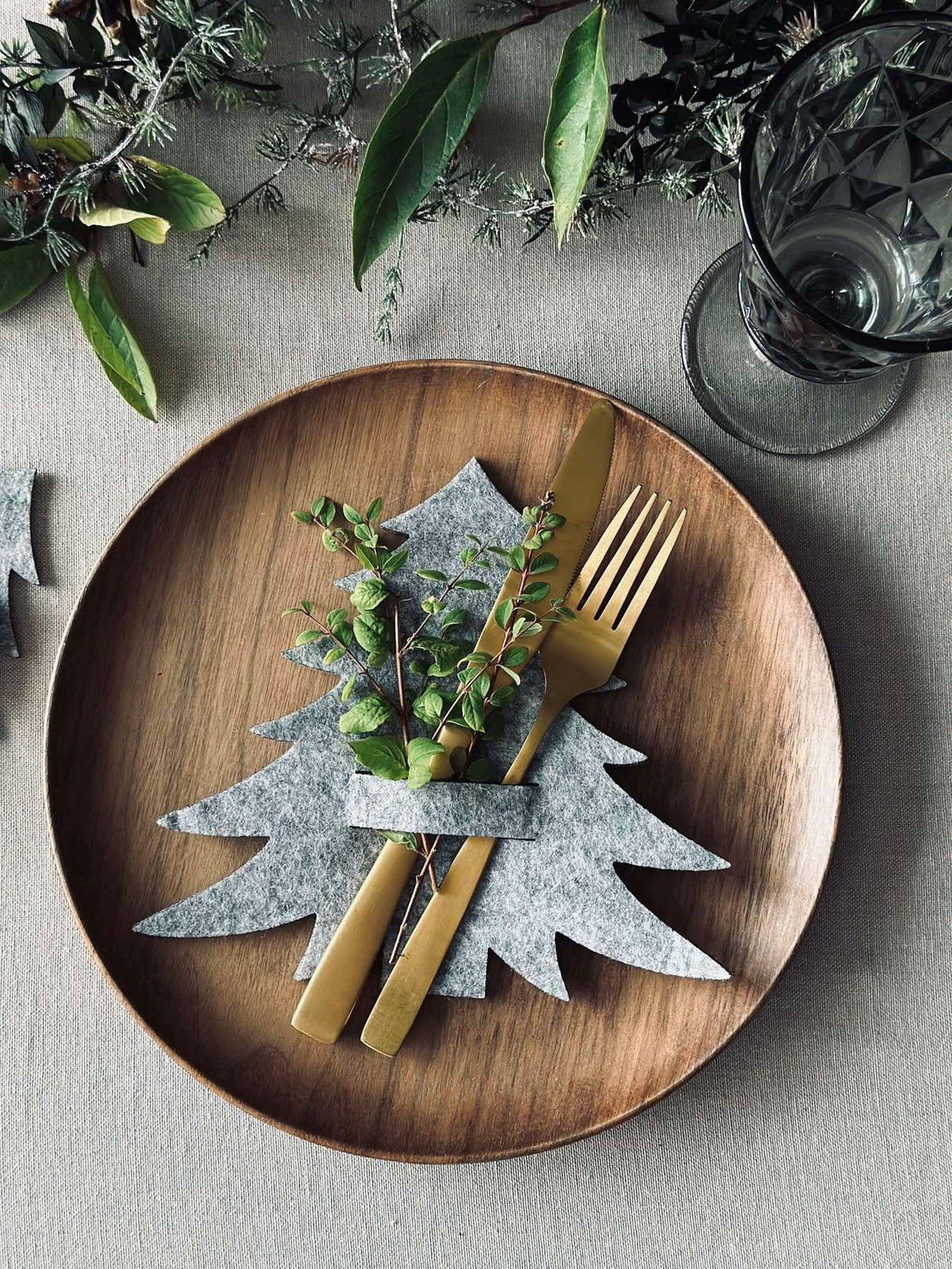Sapin de Noël pour décoration de table - Gris 4 pièces