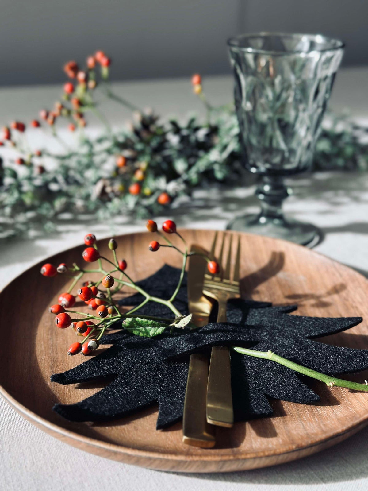 Sapin de Noël pour dressage de table - Noir 4 pcs