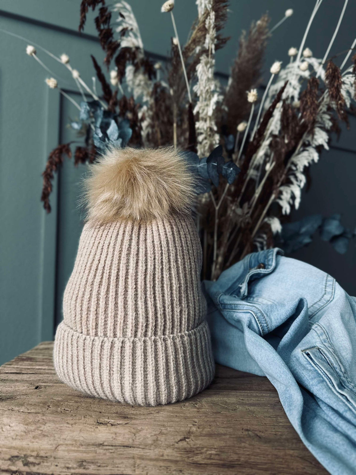Bonnet à pompon - Camel