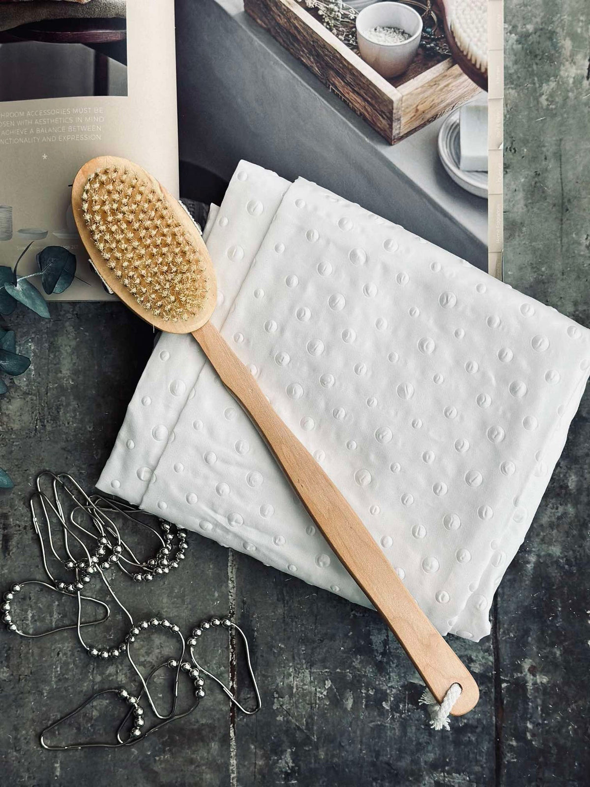 Rideau de douche Dot Blanc