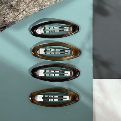 Barrettes à cheveux Oval Brown - 4 pièces