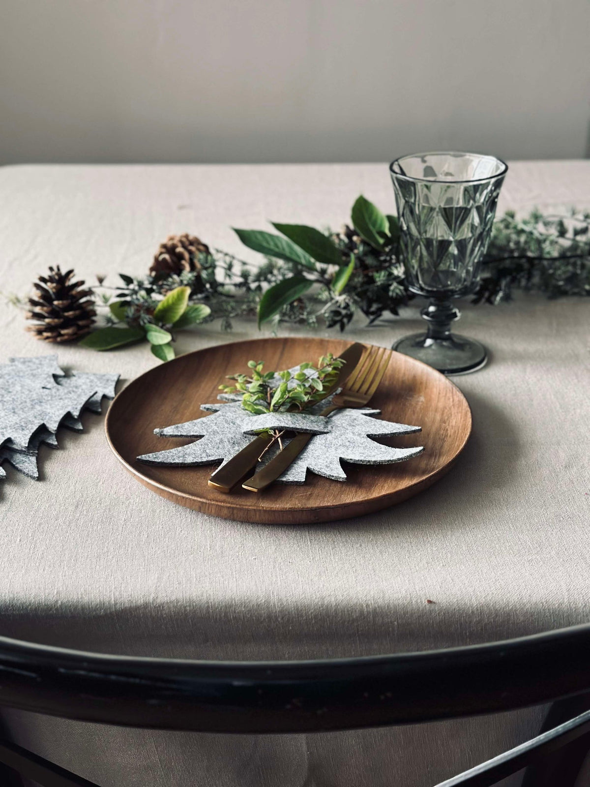 Sapin de Noël pour décoration de table - Gris 4 pièces