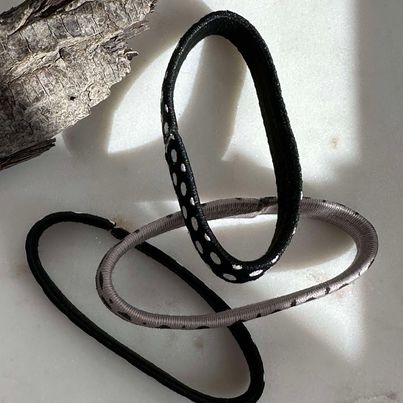 Élastiques à cheveux Noir / Gris - 3 pcs