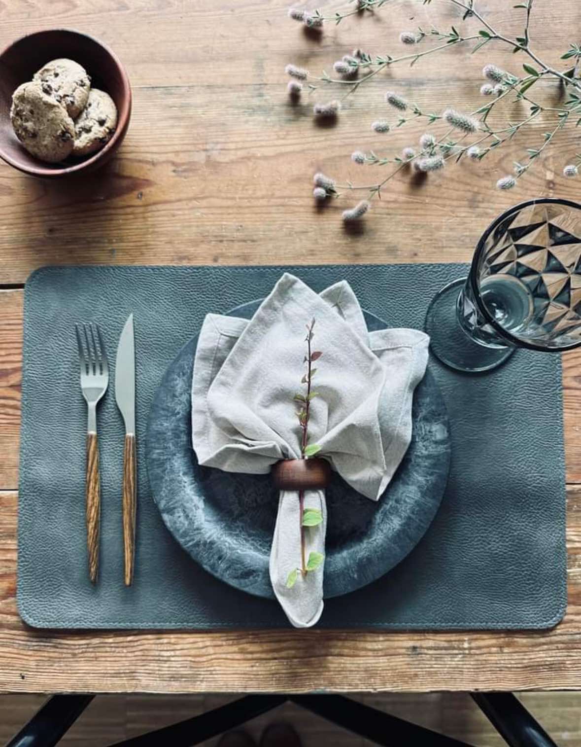 Set de table réversible – Gris / Noir