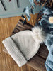 Bonnet à pompon - Crème