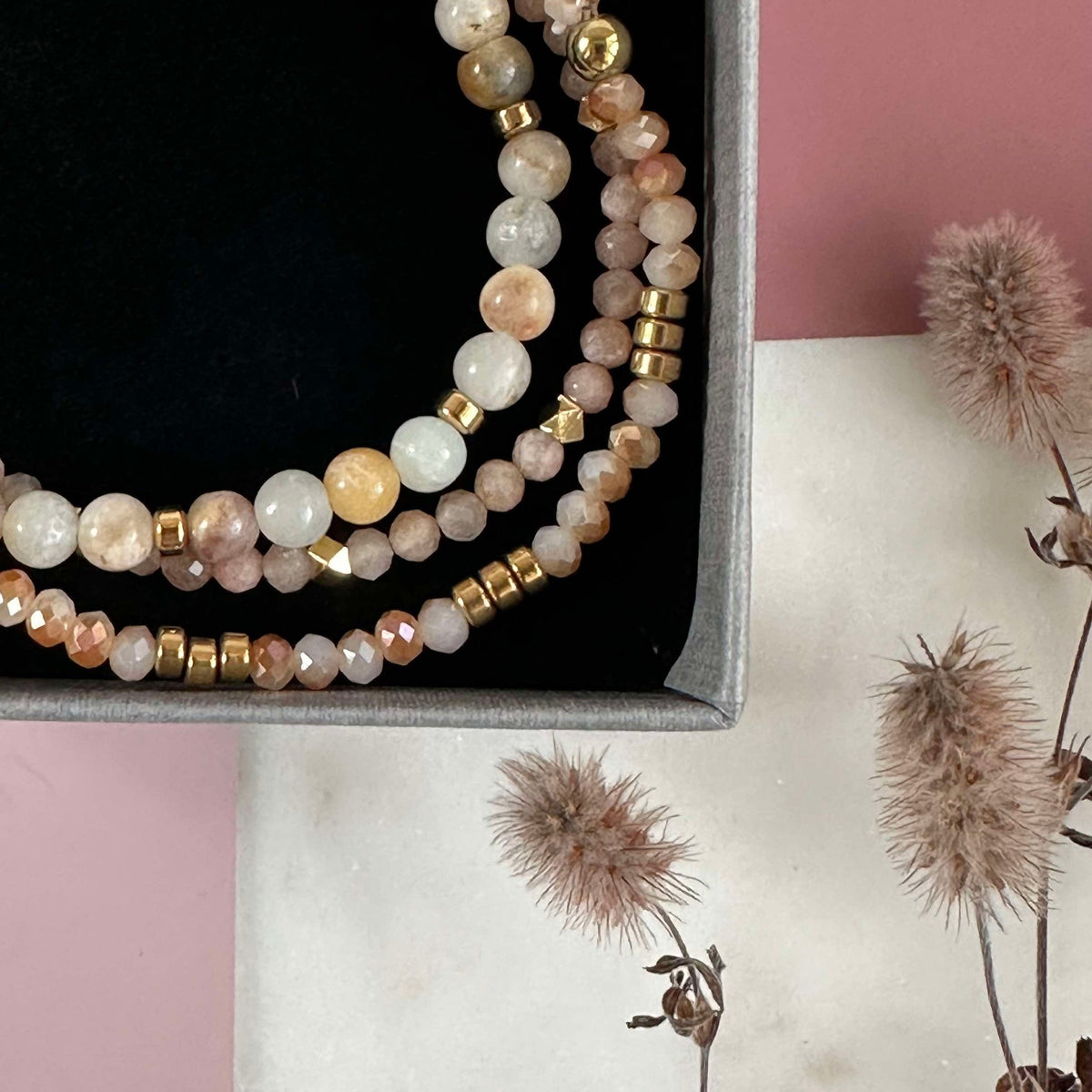 Bracelets Nature / Doré - Lot de 3 bracelets