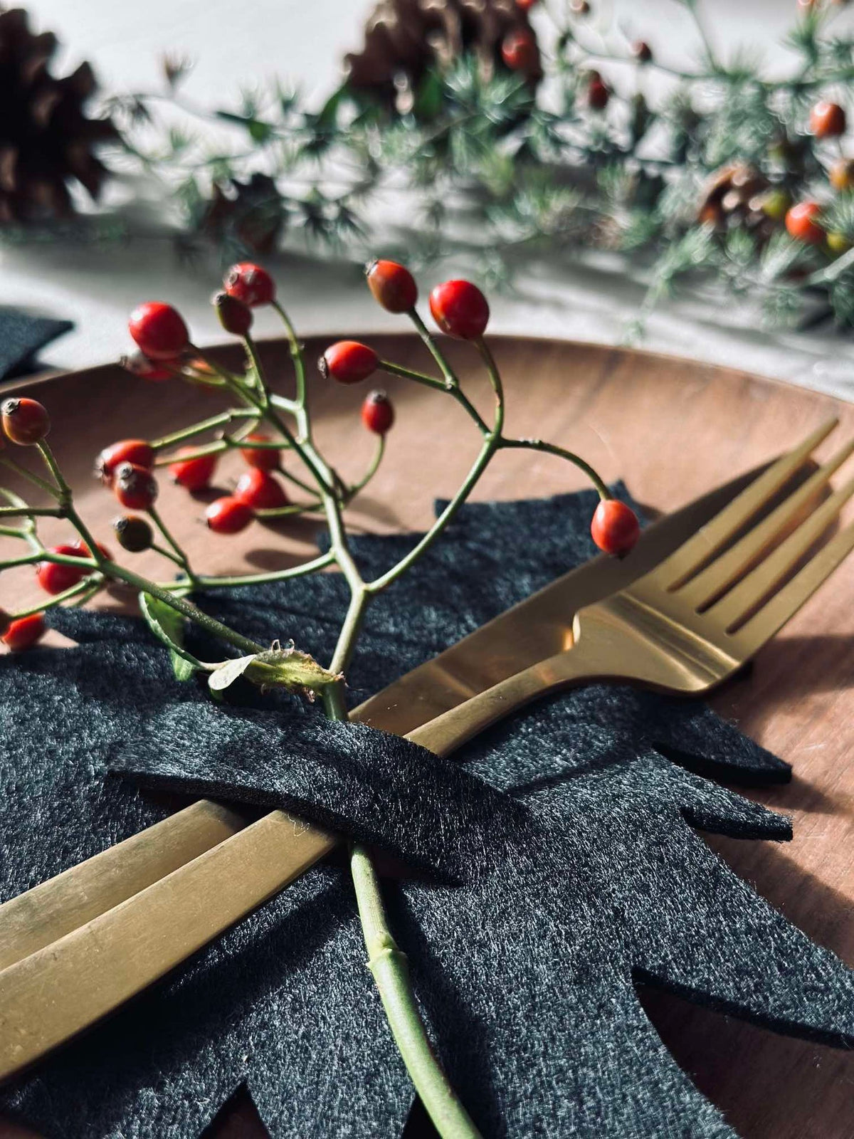 Sapin de Noël pour dressage de table - Noir 4 pcs
