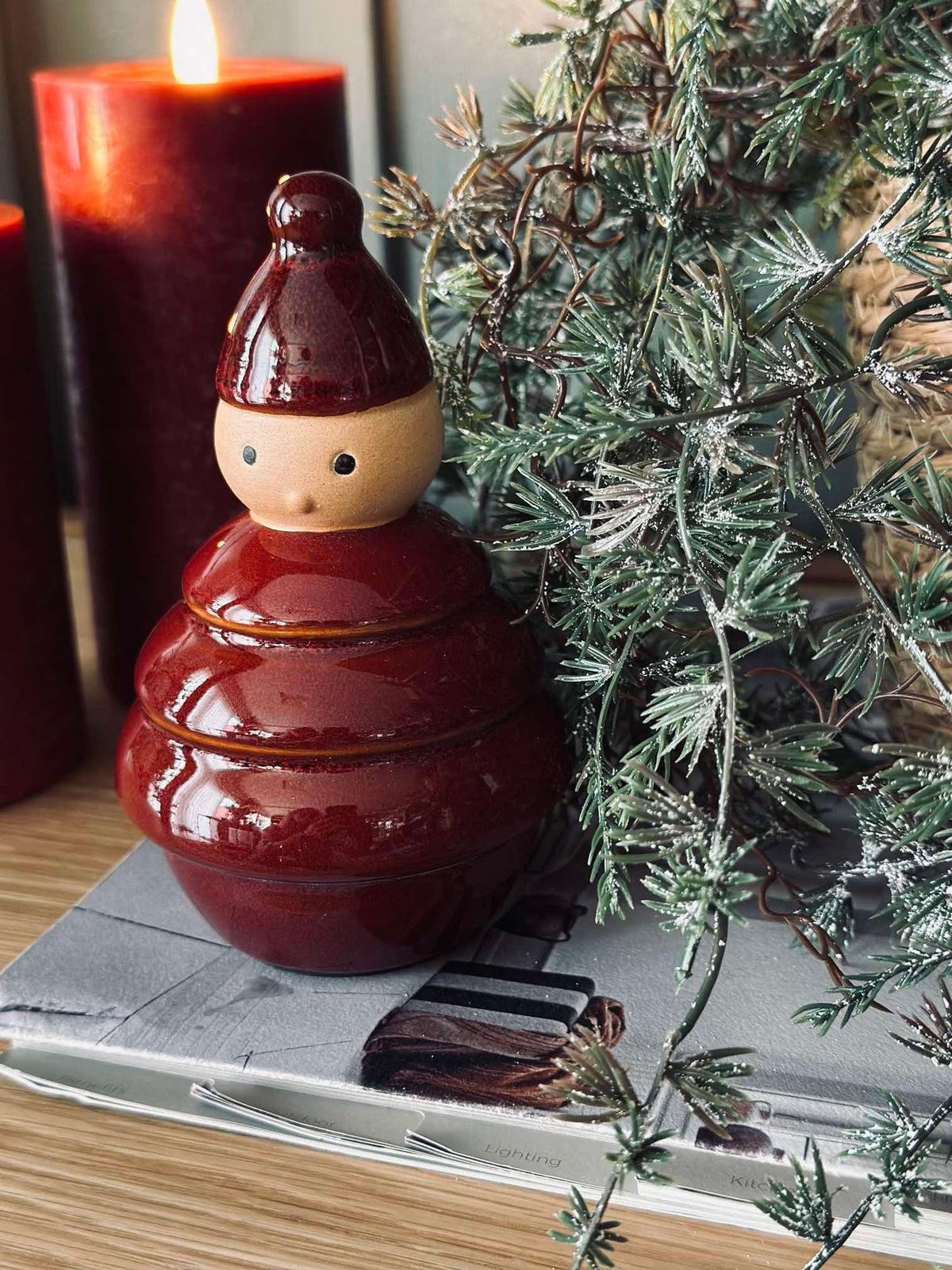Père Noël en céramique - Rouge