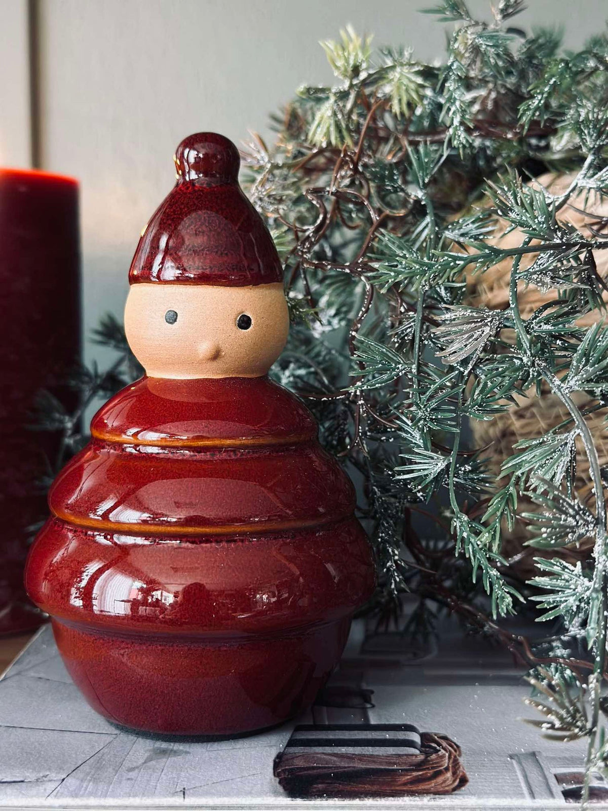 Père Noël en céramique - Rouge