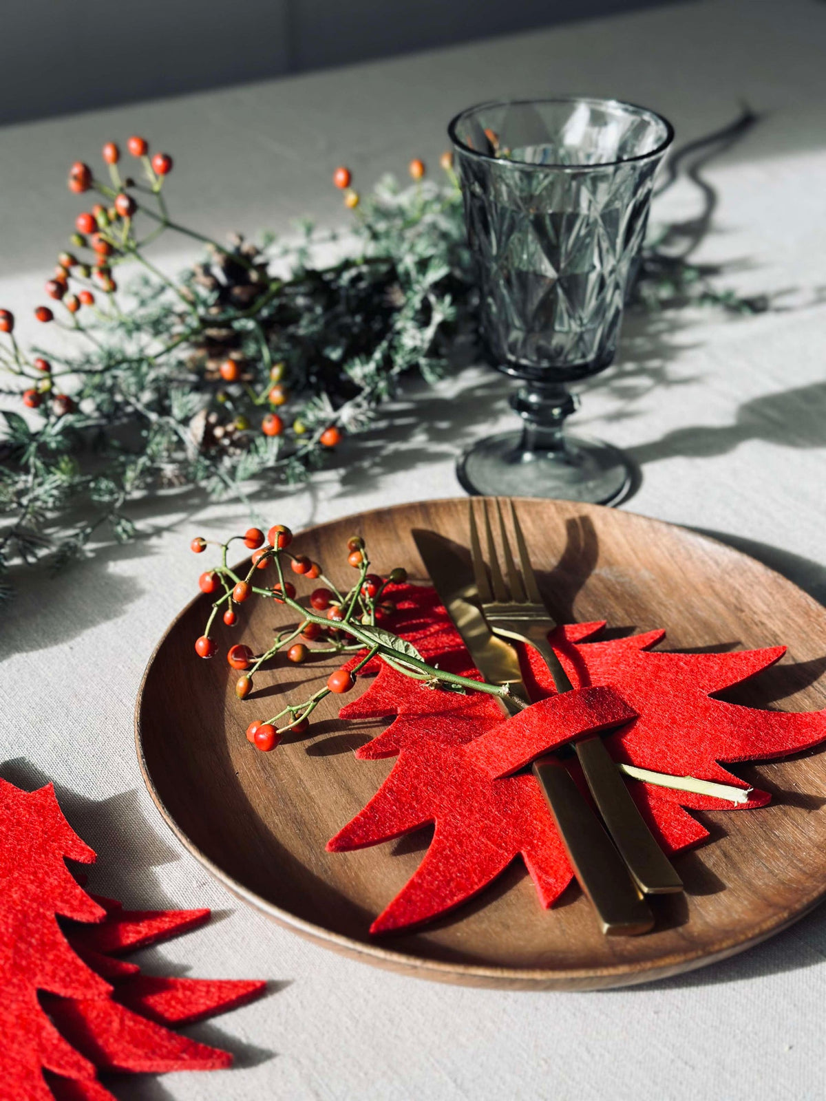 Sapin de Noël pour dressage de table - Rouge 4 pcs