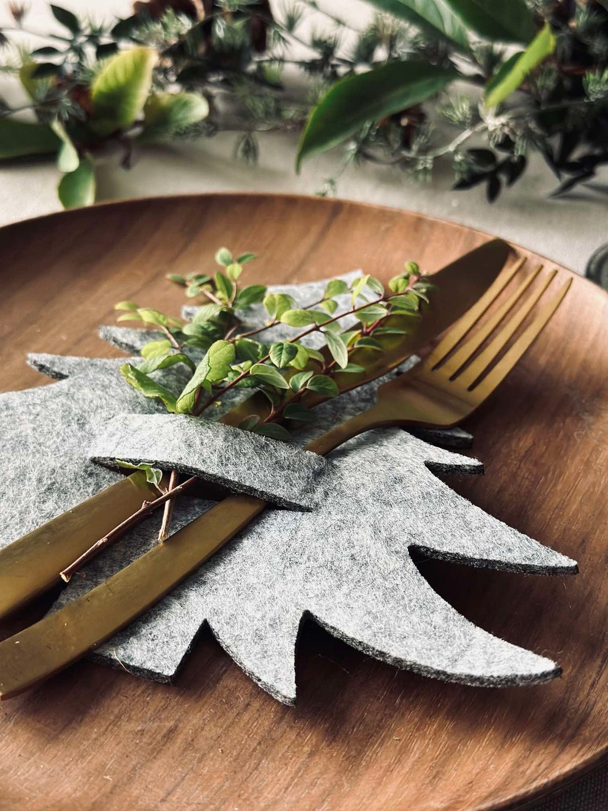 Sapin de Noël pour décoration de table - Gris 4 pièces