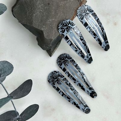 Barrettes Eva Grey - 4 pcs