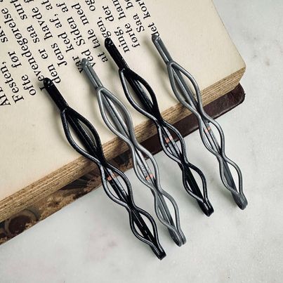Barrettes Black / Grey Shimmer - 4 pièces