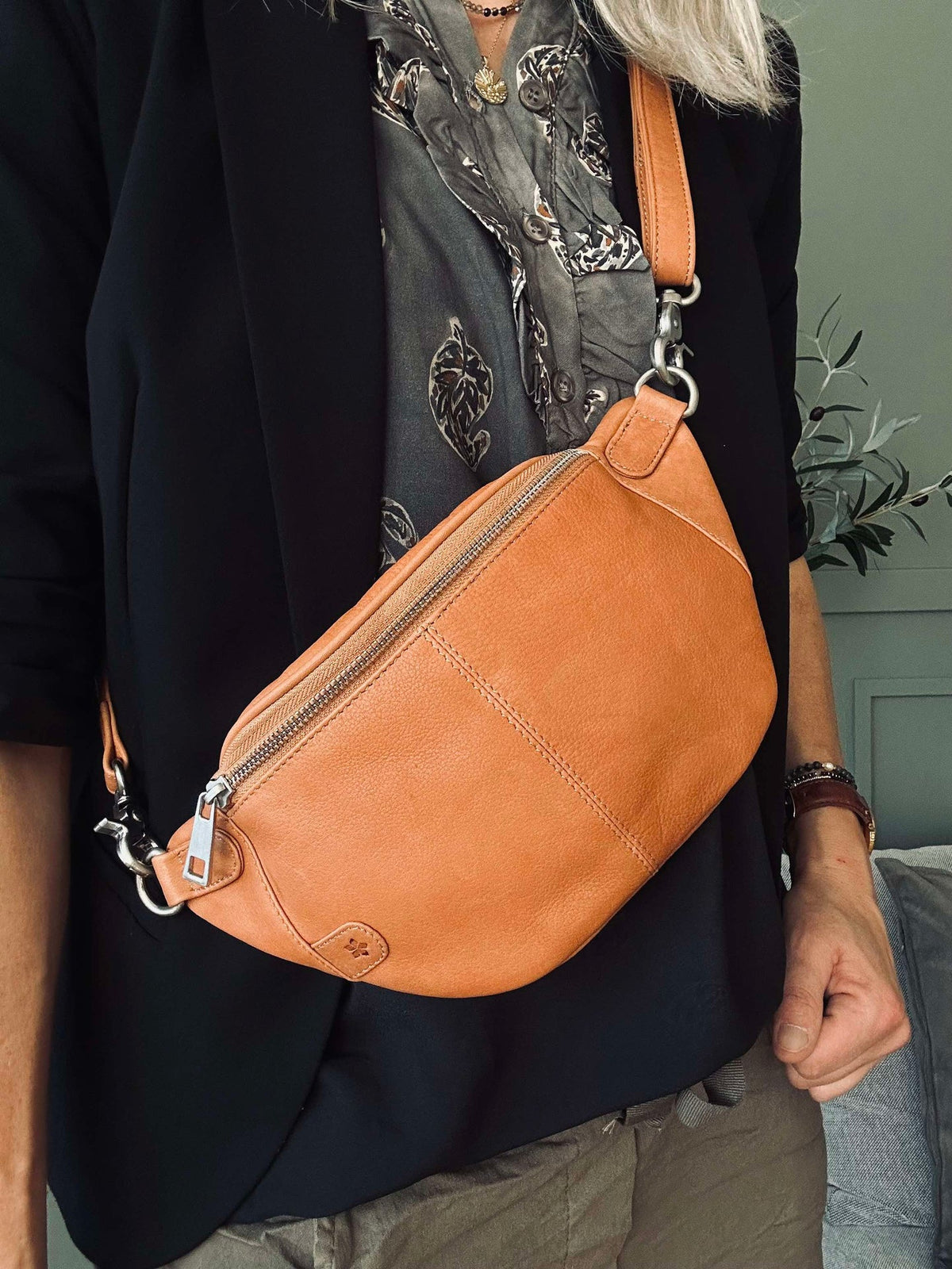 Bumbag Molly - Cognac / argent
