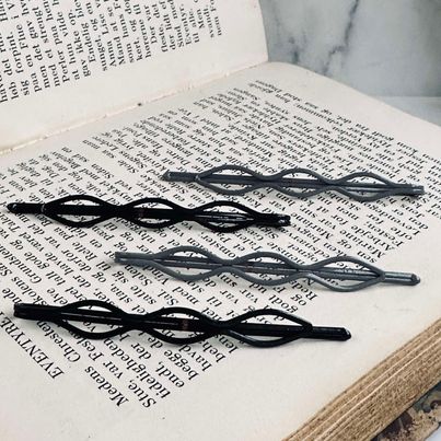 Barrettes Black / Grey Shimmer - 4 pièces