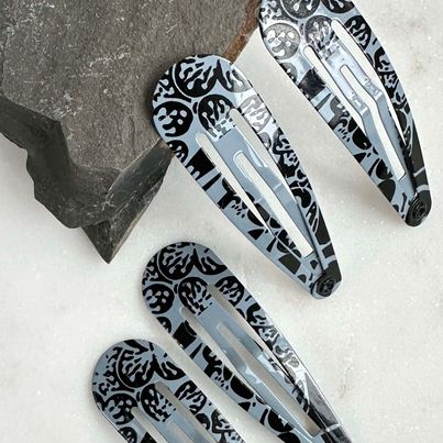 Barrettes Eva Grey - 4 pcs