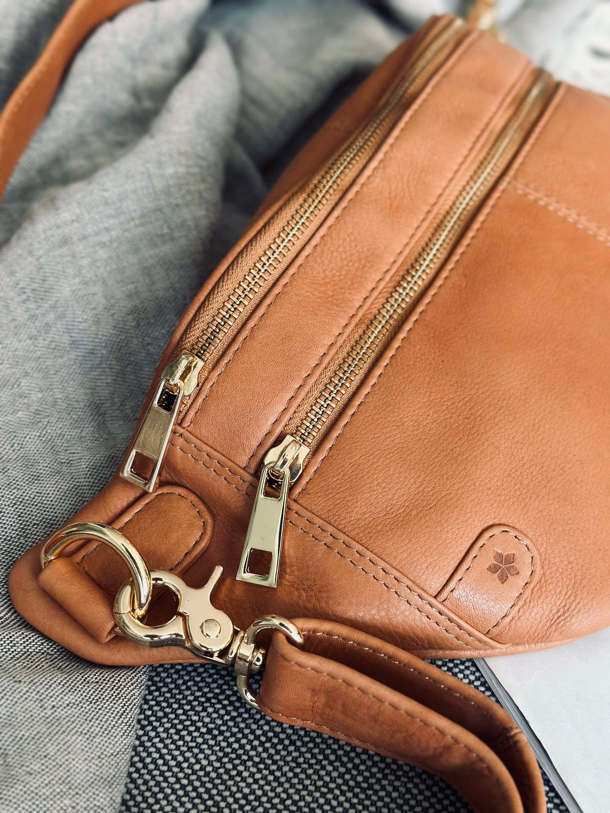 Bumbag Astrid - Cognac / Doré