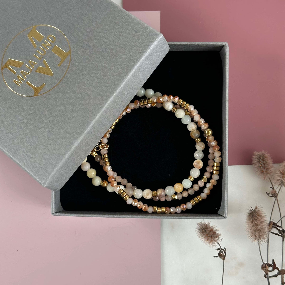 Bracelets Nature / Doré - Lot de 3 bracelets
