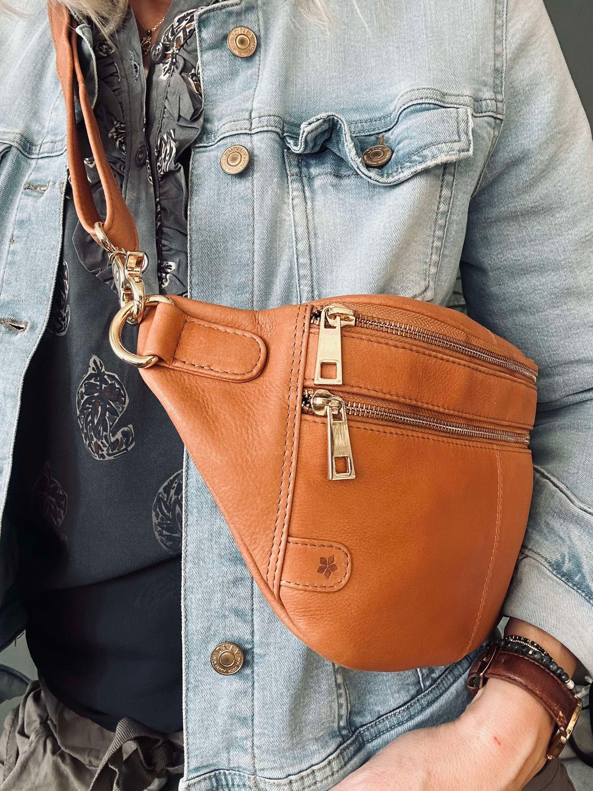 Bumbag Astrid - Cognac / Doré