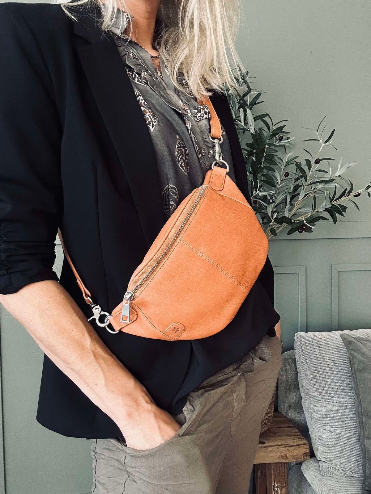 Bumbag Molly - Cognac / argent