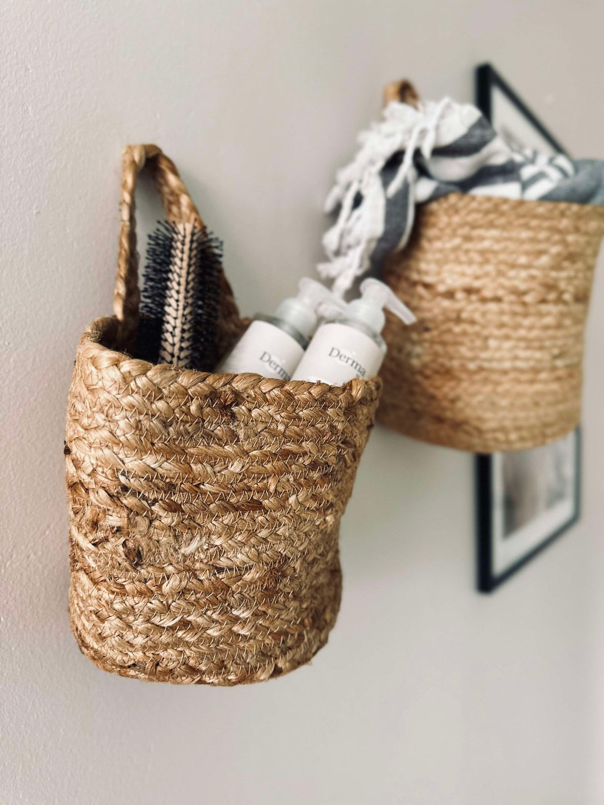 Panier suspendu avec poignée - Jute small